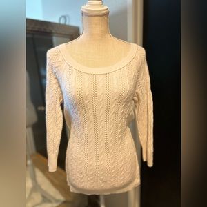 American Eagle outfitters , casual white three-quarter length sleeve Knit top